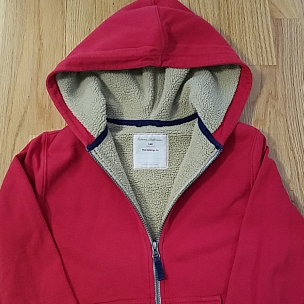Hannah Andersson Sherpa Lined Zip-Up Hoodie